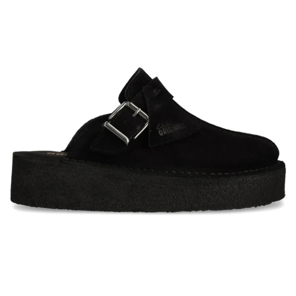 Clarks Black Suede Loafers
